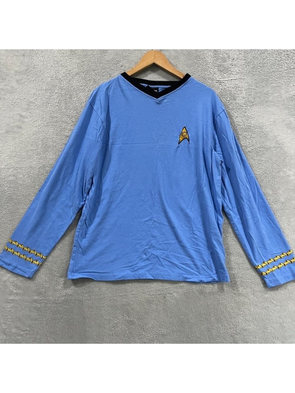 Vintage Star Trek The Experience Adult Large Blue Shirt Las Vegas Hilton Chest